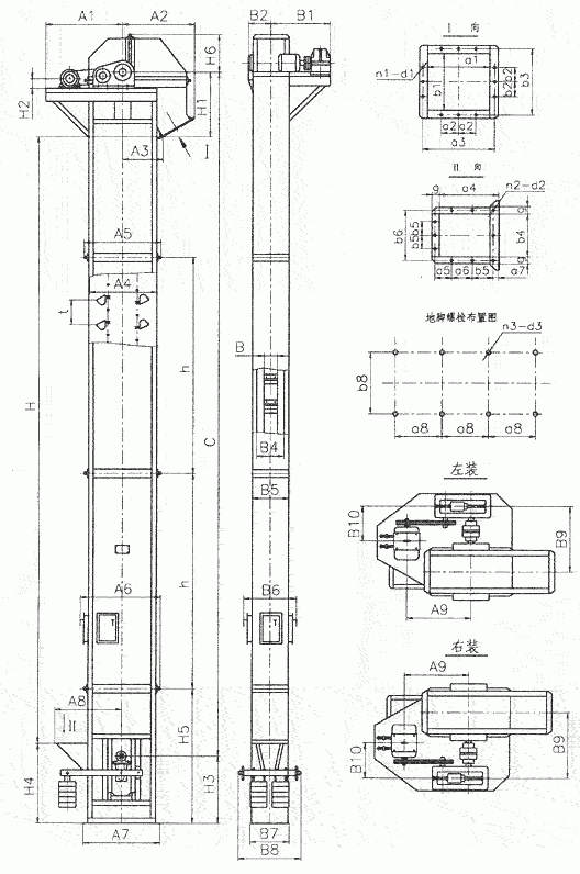 TH斗式提升機內(nèi)部結(jié)構(gòu)圖紙展示